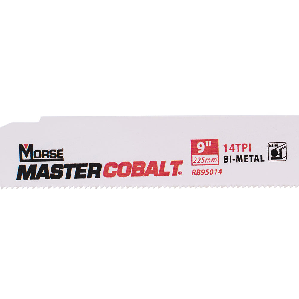 MK Morse Master Cobalt Metal Reciprocating Saw Blade 9 Inch X 1 Inch X .050 Inch 14TPI 5 Pack