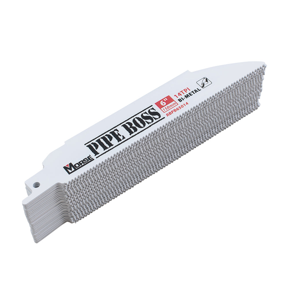 MK Morse Pipe Boss Reciprocating Saw Blade 6" X 1" X .050" 14TPI 25 Pack
