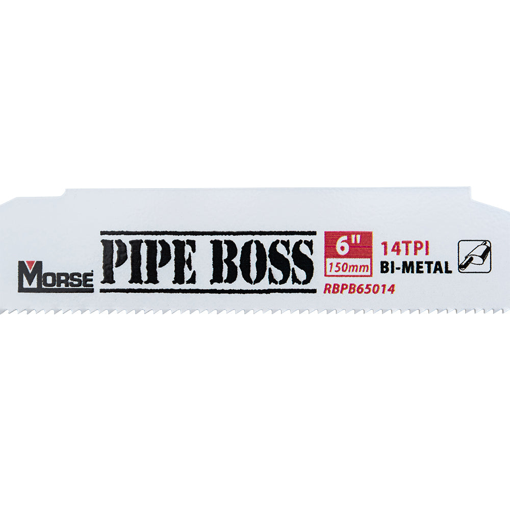MK Morse Pipe Boss Reciprocating Saw Blade 6" X 1" X .050" 14TPI 25 Pack