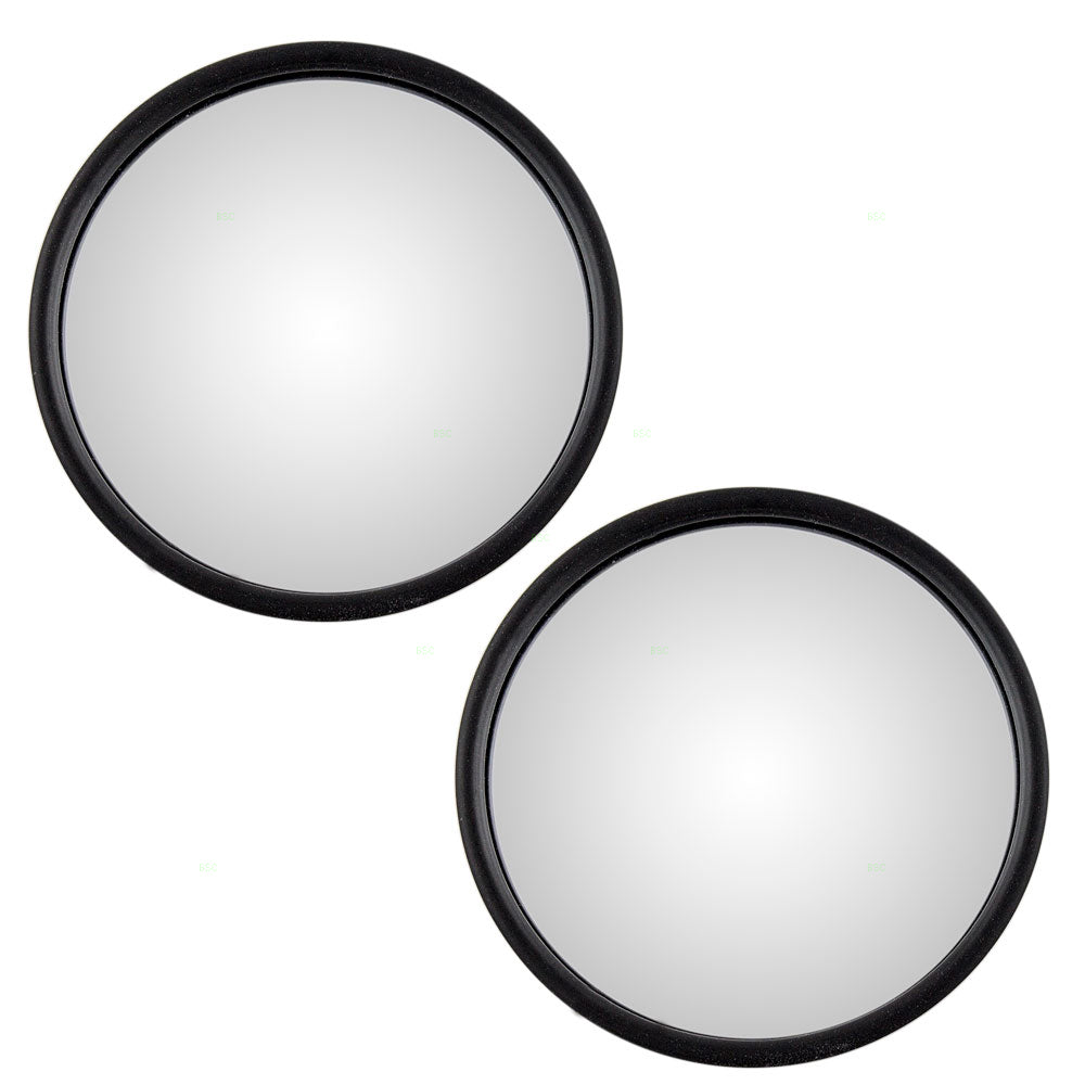 Brock Replacement Driver and Passenger Universal Convex Stainless Steel 6" Round Side Mirrors with Brackets