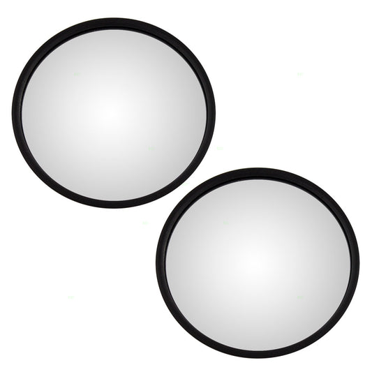 Brock Replacement Driver and Passenger Universal Convex Stainless Steel 7.5" Round Side Mirrors with L Brackets