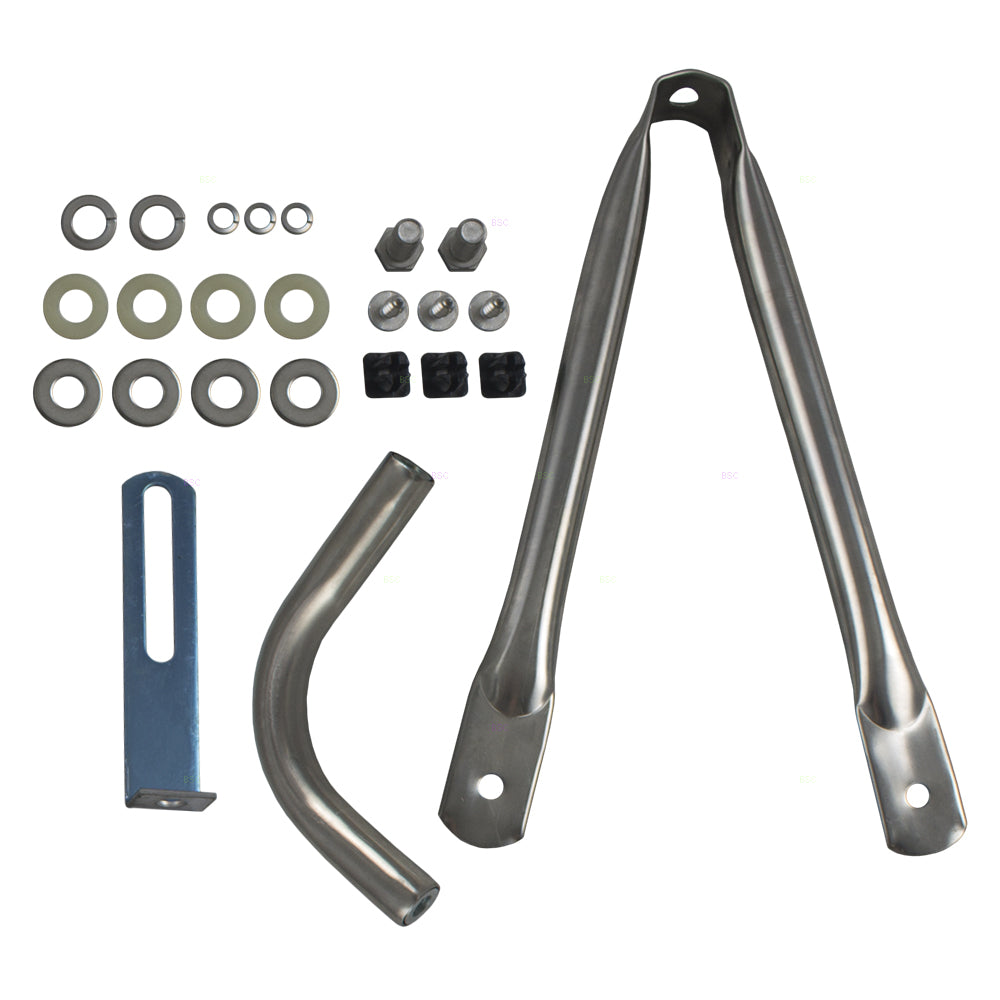 Brock Replacement Universal Camper Tow Mirror 7.5 x 10.5 Stainless Steel w/ Short Bracket Compatible with 78-86 Suburban Pickup Truck 12341380