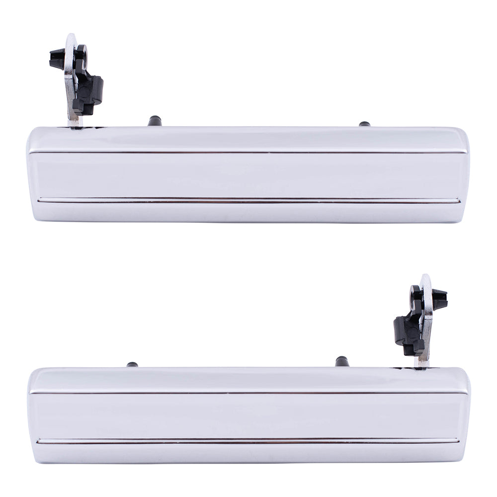 Brock Replacement Driver and Passenger Outside Outer Chrome Door Handles Compatible with Pickup Truck 0111713 20111712