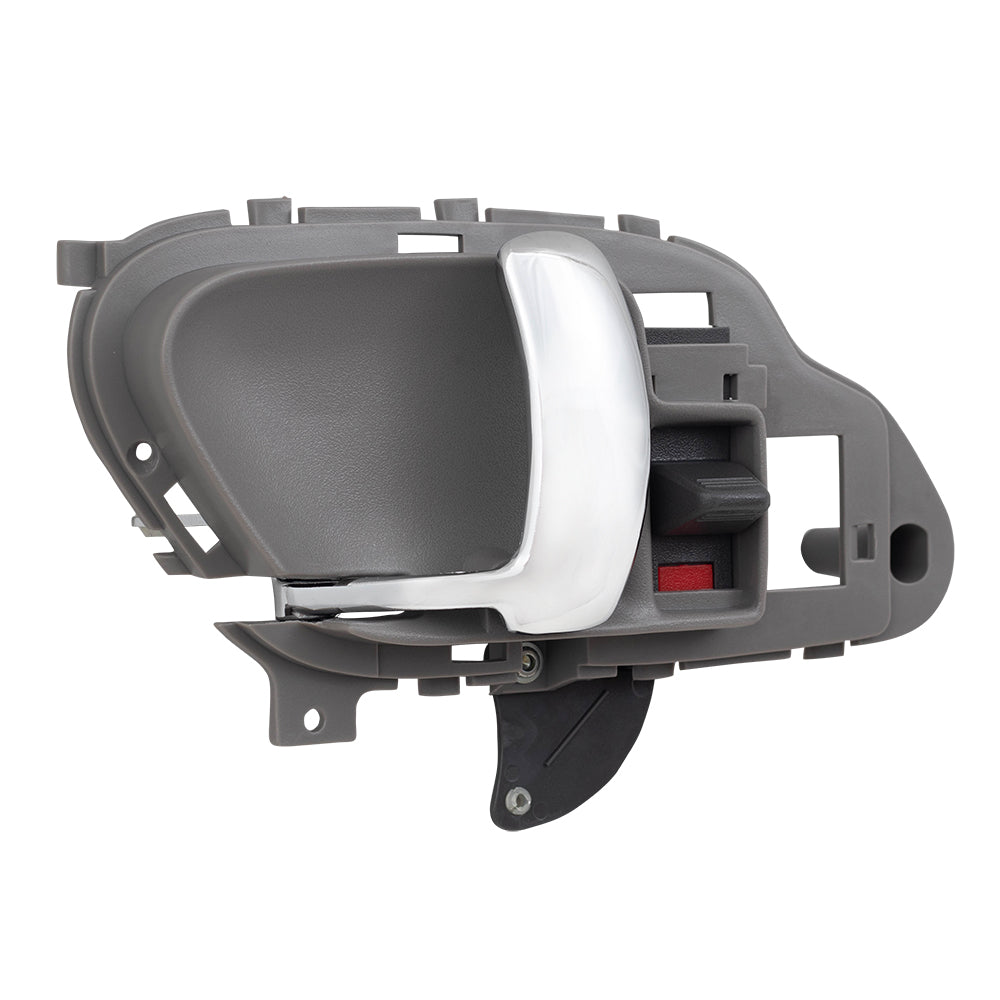 Brock Aftermarket Replacement Driver Left Passenger Right Inside Specialty Door Handle Set with Grey Housing and Chrome Handle Compatible with 1995-1999 Chevy Tahoe