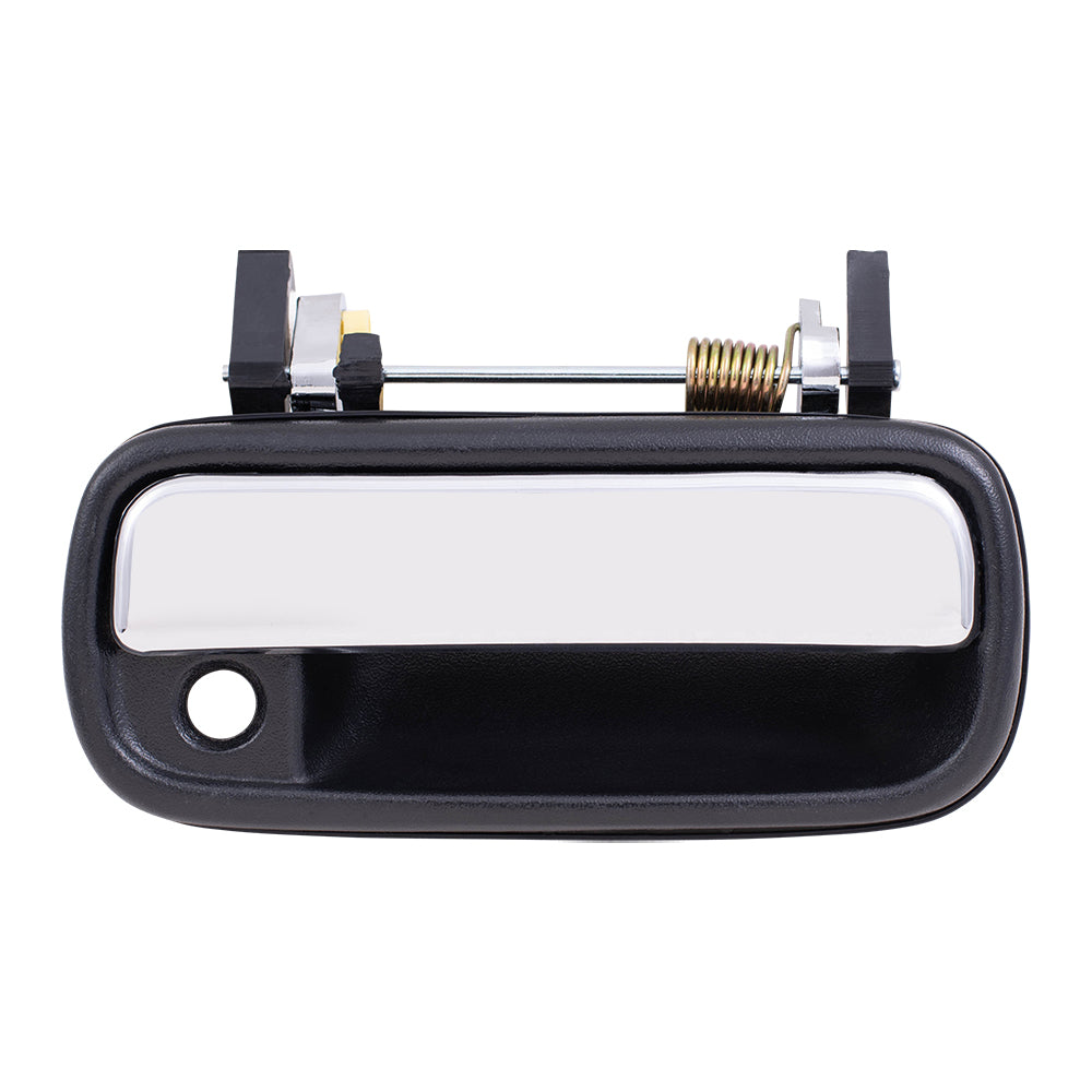 Brock Replacement Driver and Passenger Outside Outer Black & Chrome Door Handle Compatible with Pickup Truck 6922089111 6921089111