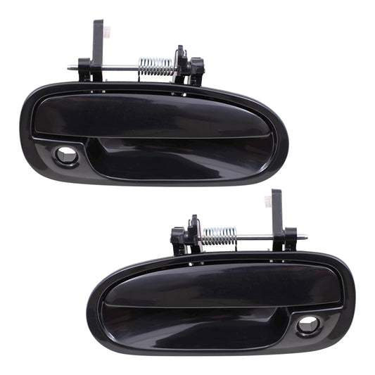 Brock Replacement Driver and Passenger Front Outside Outer Door Handles Ready to Paint Compatible with 72180S00004 72140S00004