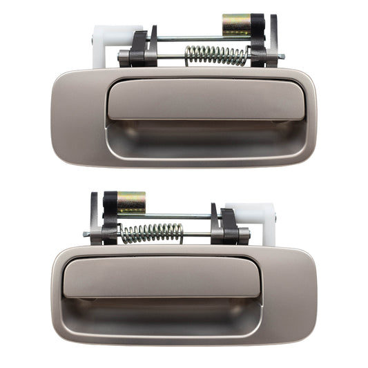 Brock Replacement Driver and Passenger Rear Outside Outer Beige Door Handles Compatible with 97-01 Camry 69240AA010E0 69230AA010E0