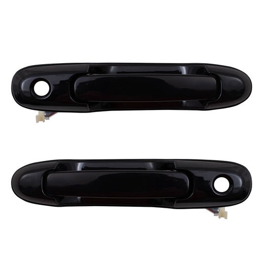 Brock Replacement Pair Set Front Outside Outer Door Handles Compatible with 1998-2003 Sienna Van 6922008010C0 6921008010C0