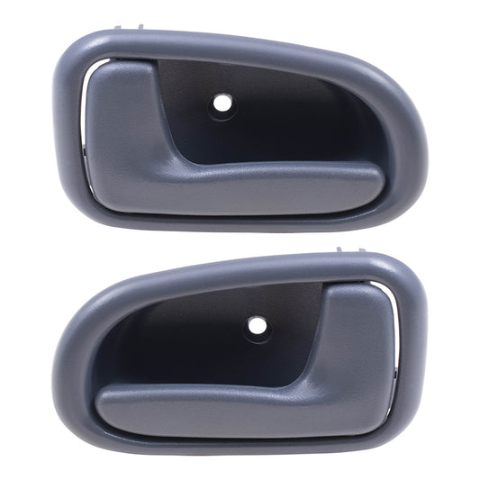 Brock Replacement Driver and Passenger Inside Inner Gray Door Handles Compatible with 93-97 Corolla Prizm 6920612130 6920512130