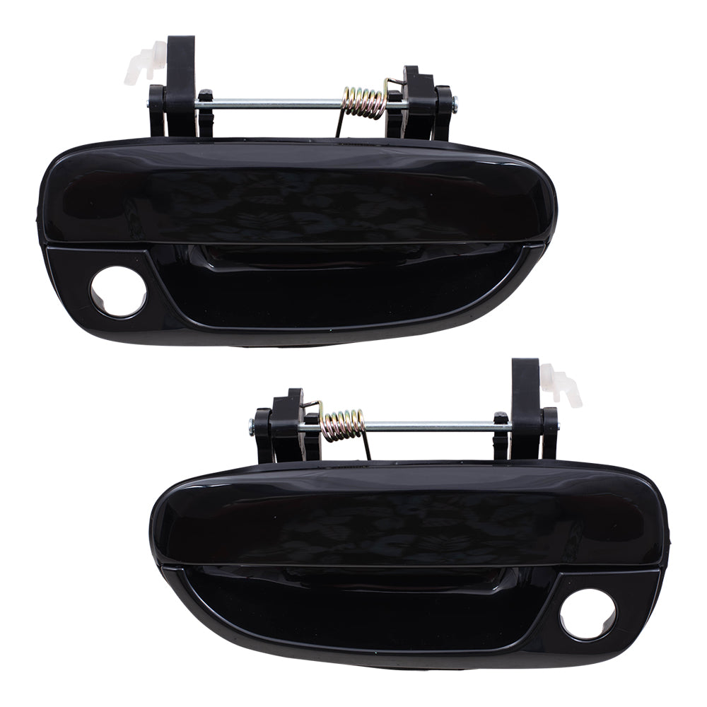 Brock Replacement Driver and Passenger Front Outside Outer Ready to Paint Door Handles with Keyholes Compatible with 8265025000CA 8266025000CA