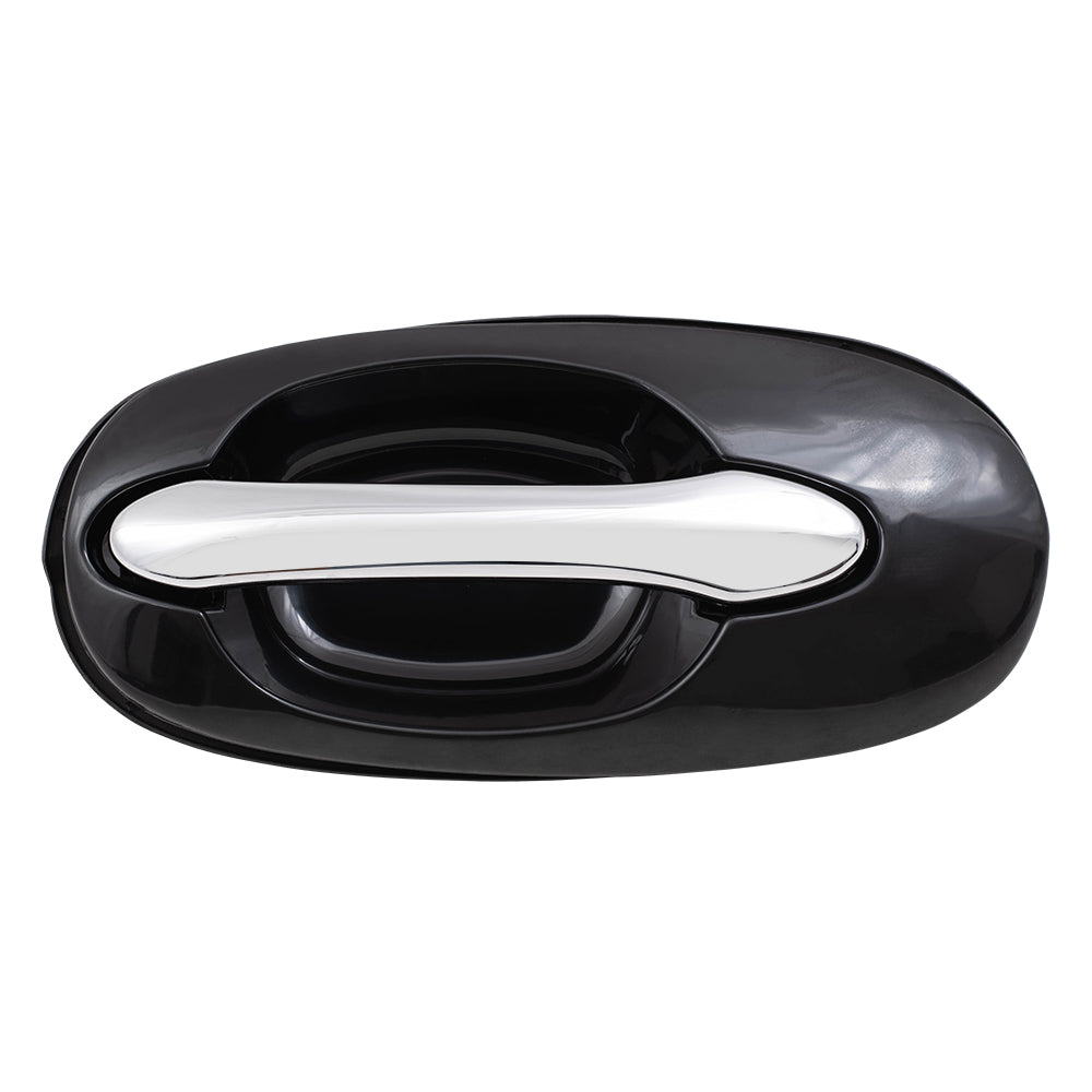 Brock Replacement Driver and Passenger Outside Outer Sliding Door Handle Black with Chrome Compatible with Van 0K53B73410BXX 0K53B72410BXX