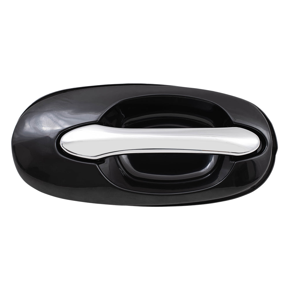 Brock Replacement Passengers Outside Outer Sliding Door Handle Black with Chrome compatible with Van 0K53B72410BXX