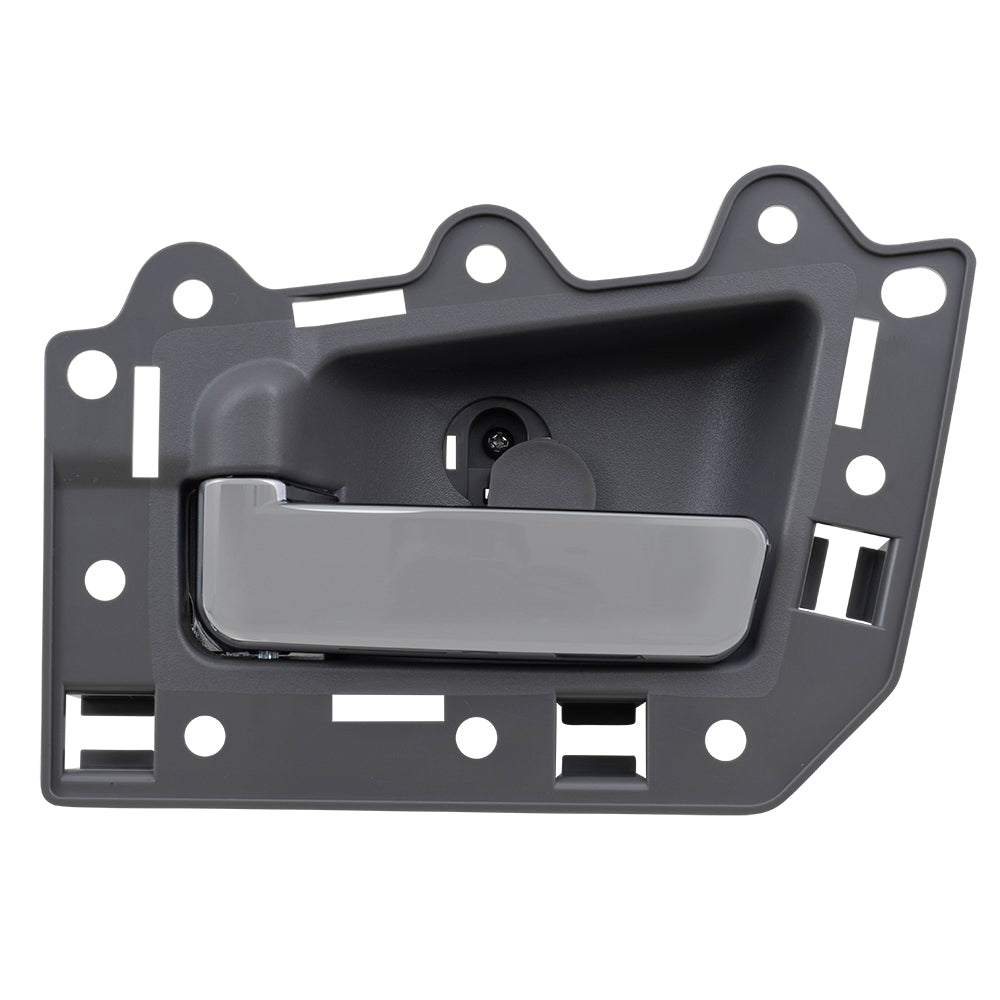 Brock Replacement Driver and Passenger Rear Inside Inner Gray with Chrome Door Handle Repair Kits Compatible with 05-10 Grand Cherokee 5HR371D5AL 5HR381D1AN